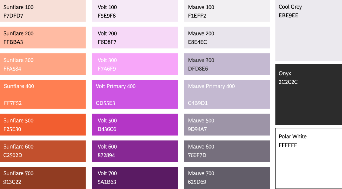 Hues & Tints grid