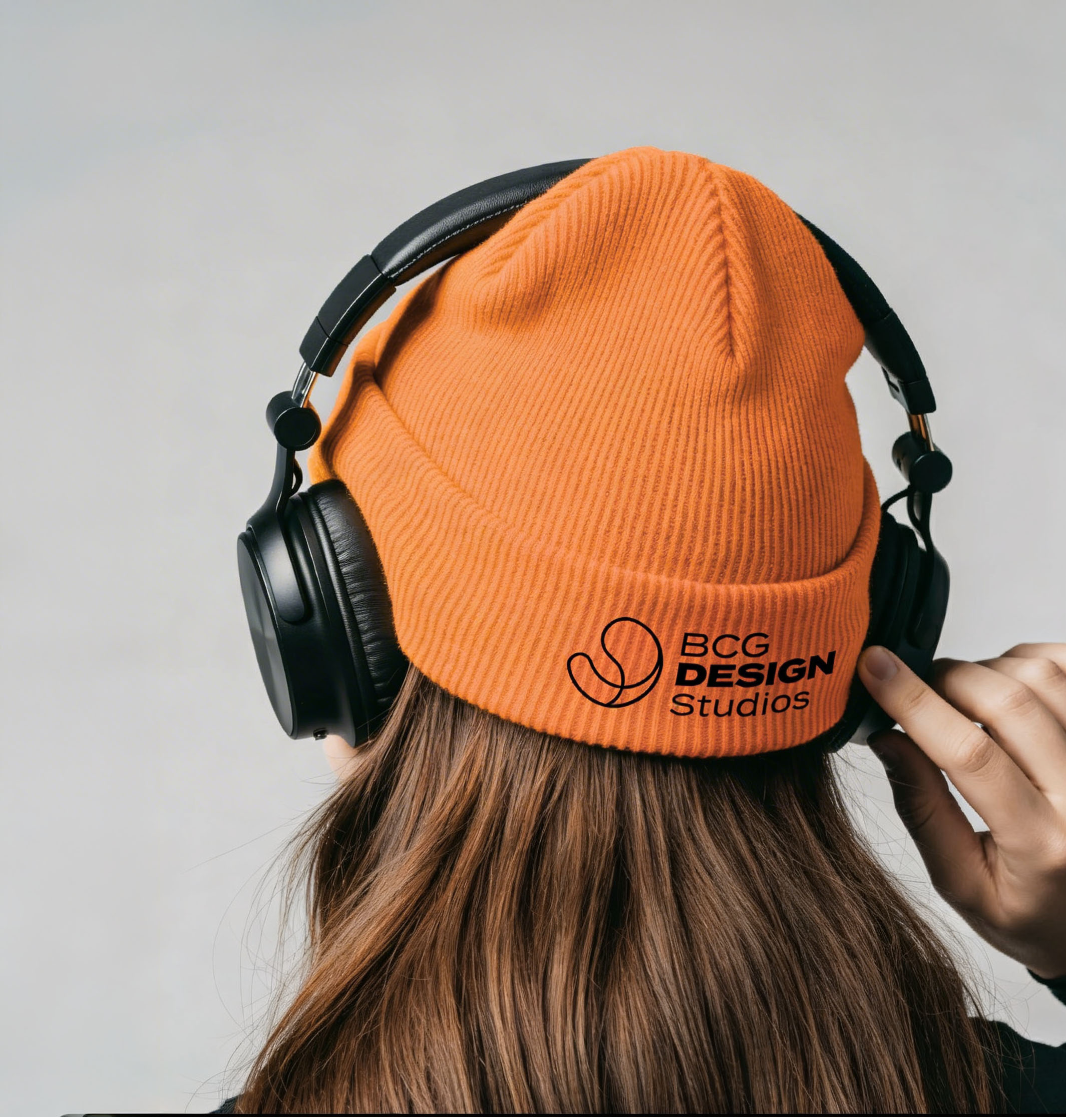 Branded beanie portrait